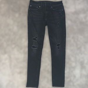 American Eagle Black Flex Jeans: Skinny/Slim 28x30